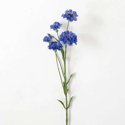 Sullivan's Set of 3 Cornflower Spray, Dark Blue Faux Floral Stem , 30 Inch