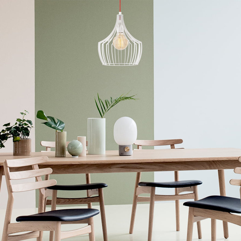Luminaire suspendu géométrique 1 lumière Gallego, Blanc