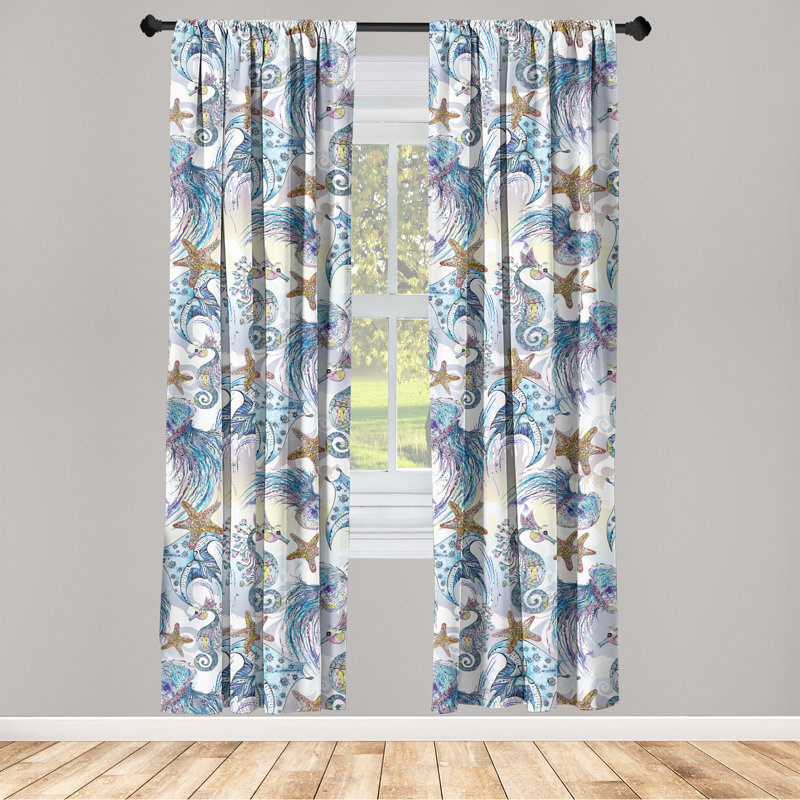 Pantops Semi Sheer Curtain Pair, 28" W x 95" L