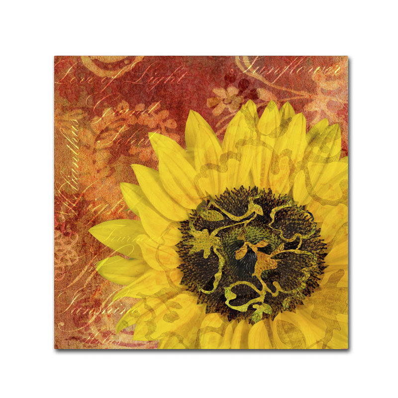 « tournesol-love of light », reproduction de photo sur toile tendue, H 14 po x l 14 po x P 2 po