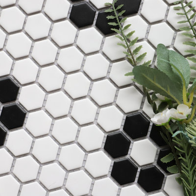 Carreau de mosaïque en porcelaine nid d'abeille 1 po x 1 po Value Series