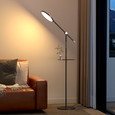Lampe sur pied DEL 71 po avec plateau et commande à intensité variable, charge USB Type-C 71 po