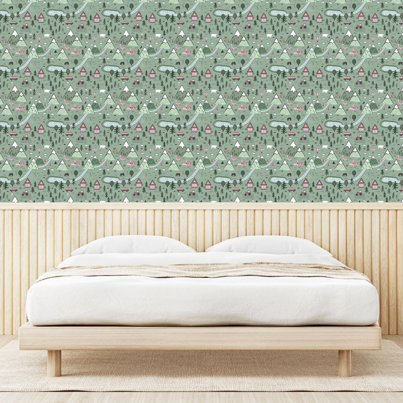 Panneau de papier peint adhésif scandinave Randolf, L 13 po x L 36 po