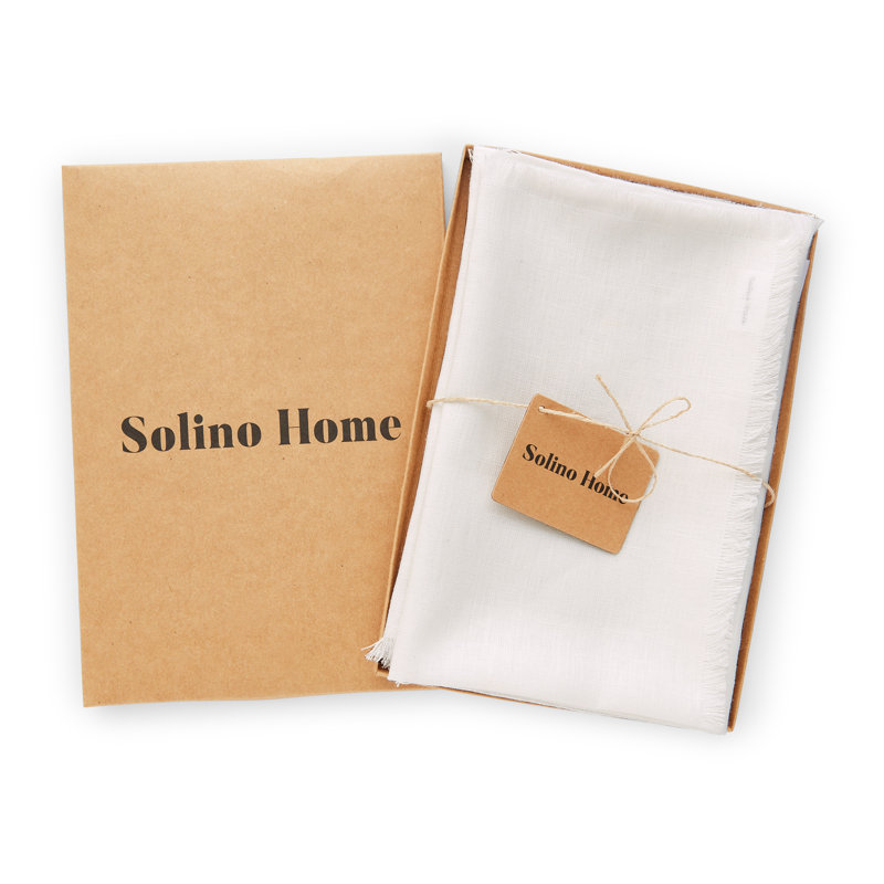 Fringe - 100% Pure Linen Dinner Napkins, White