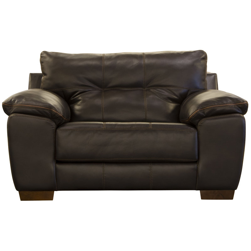 Peosta 61" Wide Tufted Polyester Chair and a Half, Chocolate Polyester, Yes 