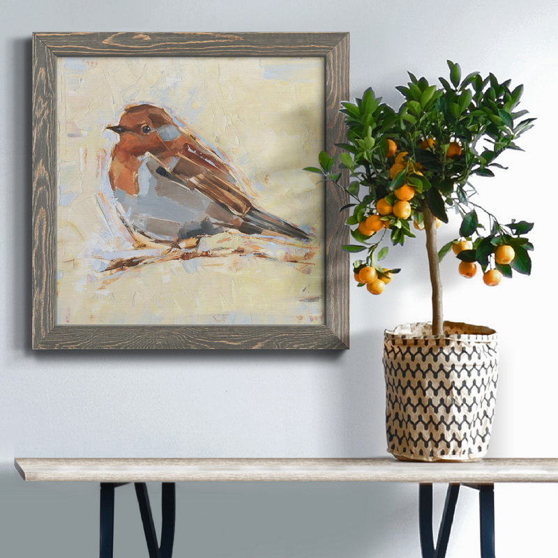 Toile avec cadre Bird I-Premium - prêt à accrocher, Encadré gris, H 34,5 po x l 34,5 po x P 1 po
