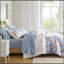 Ensemble d'édredon floral avec draps bleu-134085802