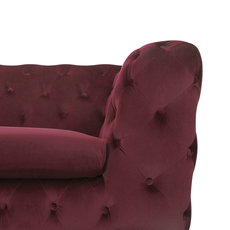 Buster Velvet Sofa, Dark Red