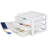 Sterilite Clear Plastic Stackable Small 3 Drawer Storage System, White