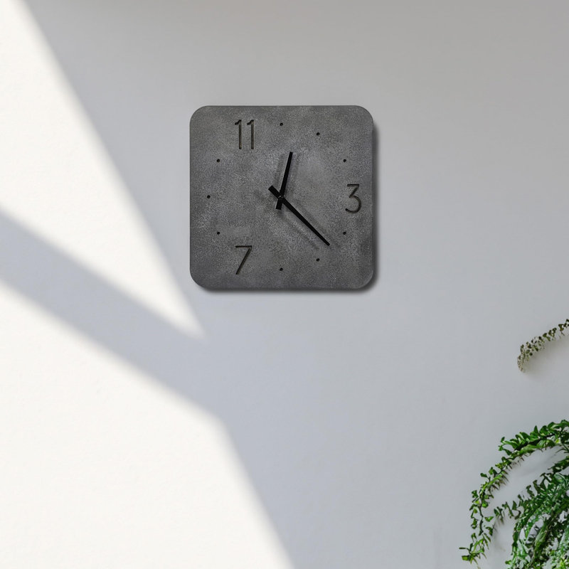 12-inch Wall Clock, Square Wood Wall Clock, Industrial Wood Home Decoration