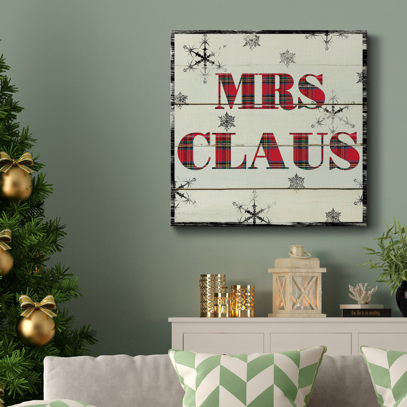 Mme. Claus - Toile tendue avec châssis de qualité supérieure, prête à être accrochée, H 32 po x l 32 po x P 1 po