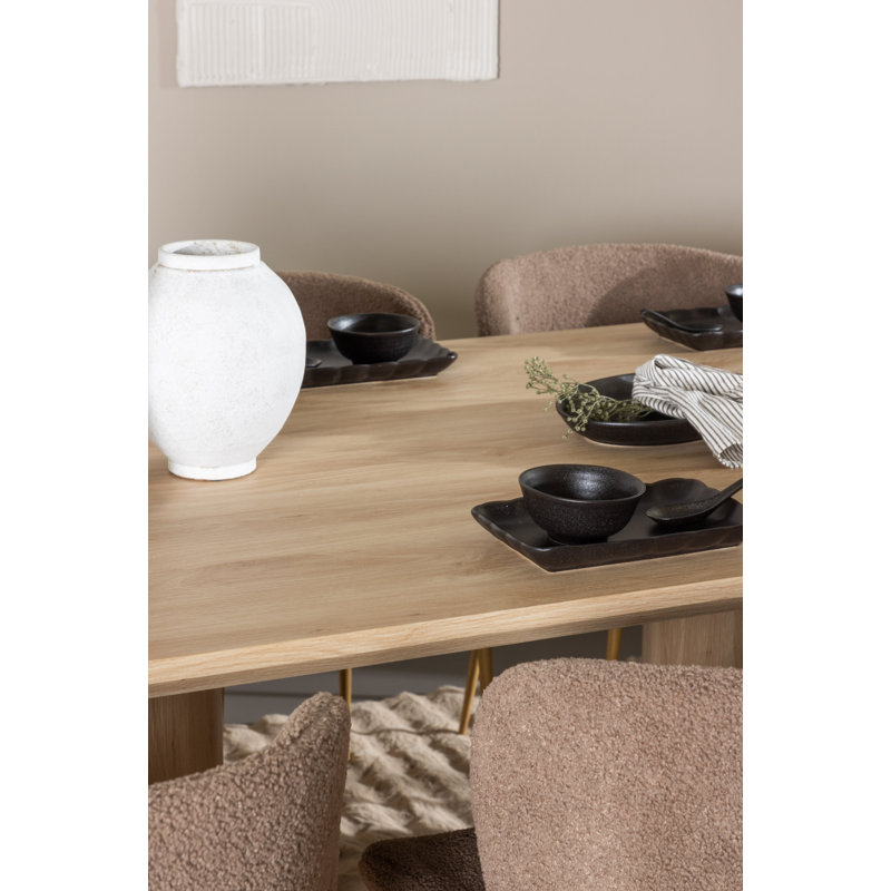 Finian 6 - Person Dining Set, Brown, Brown, White