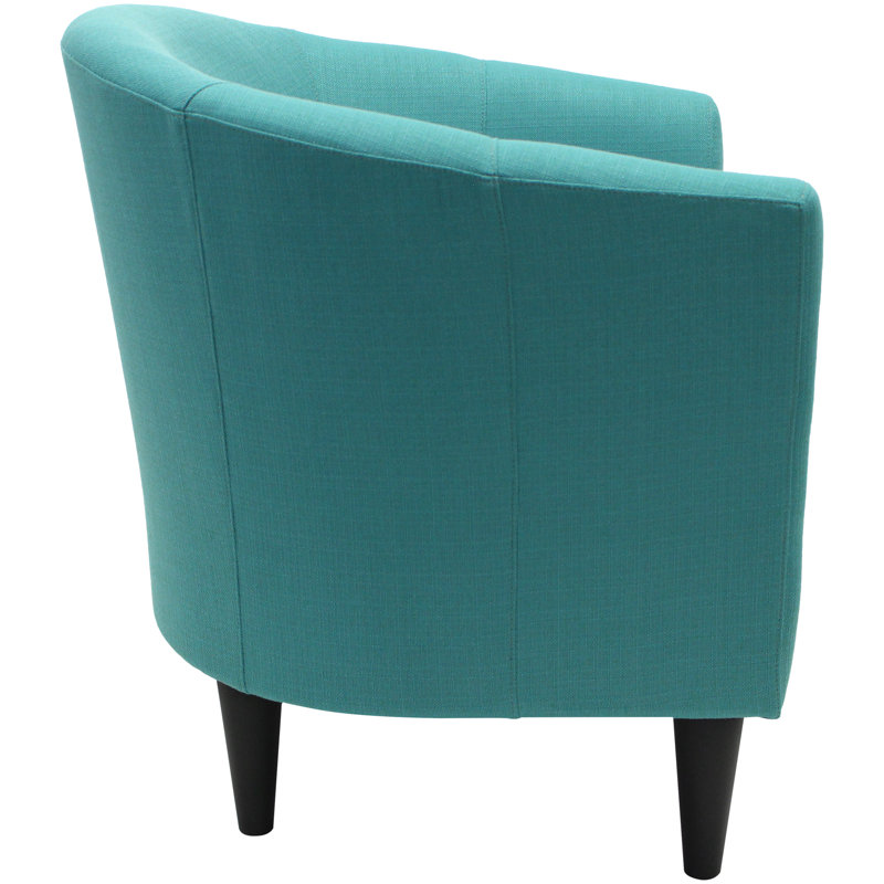 Kronos Upholstered Barrel Chair, Klein Peacock Basketweave, Black