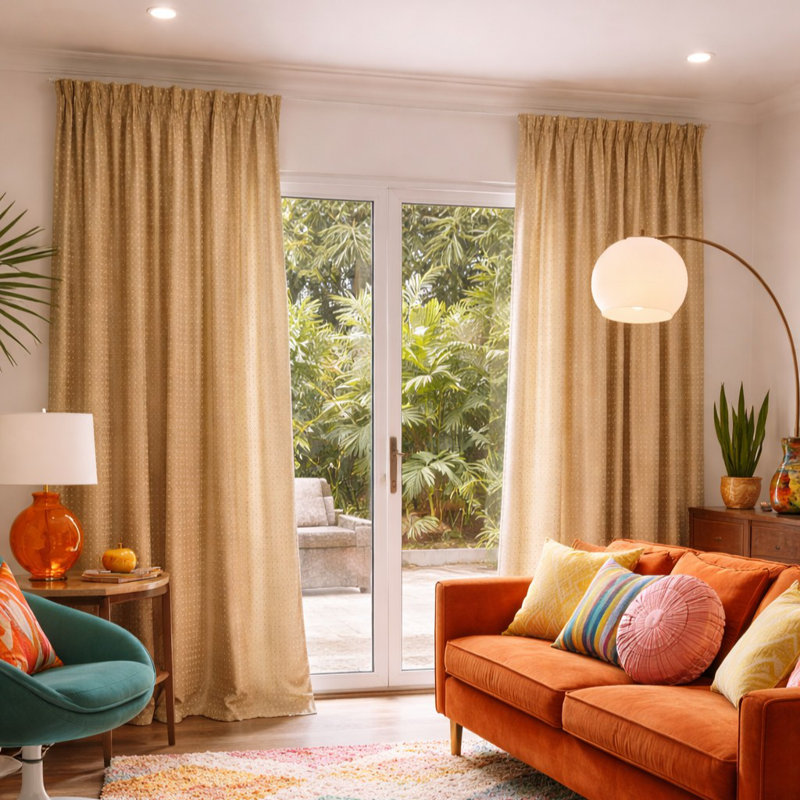 Coin Room Darkening Curtain, 50" W x 108" L