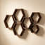 Ensemble de 6 tablettes flottantes hexagonales Farmhouse Honeycomb-1647048975