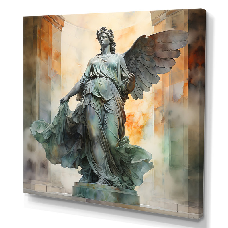 Sculpture Serenity Angel Christianity I, Toile tendue, H 16 po x l 16 po x P 1 po