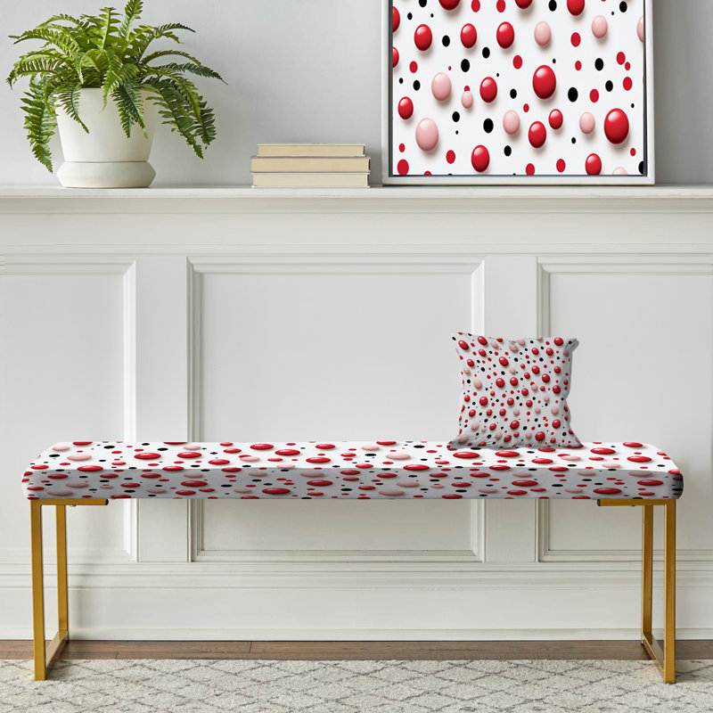 Banc rembourré à pois rouge Poupart - Party