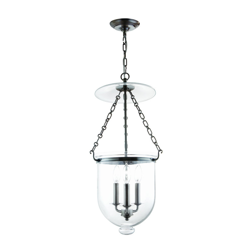 Hampton 3 - Light Single Pendant, Aged Brass, Plain