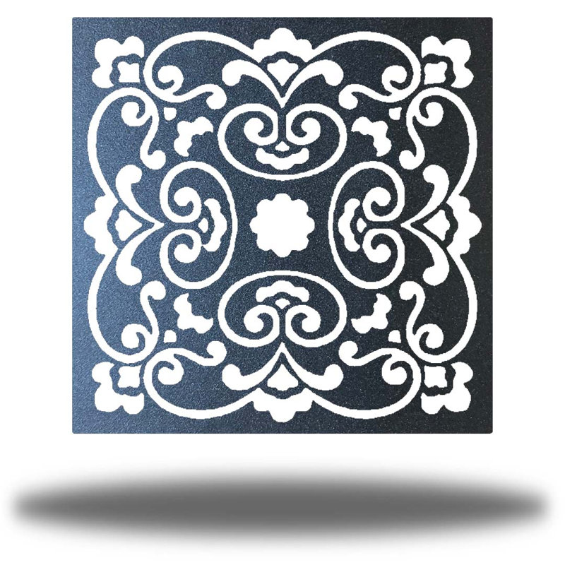Décoration murale mandala tranquille, H 12 po x l 12 po x P 0,06 po, Noir