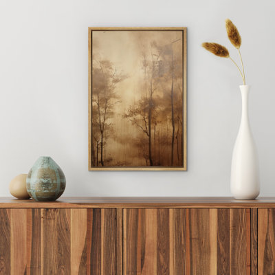 Autumn Fall Abstract Brown Landscape Illustrations Rustic French Country Season Room