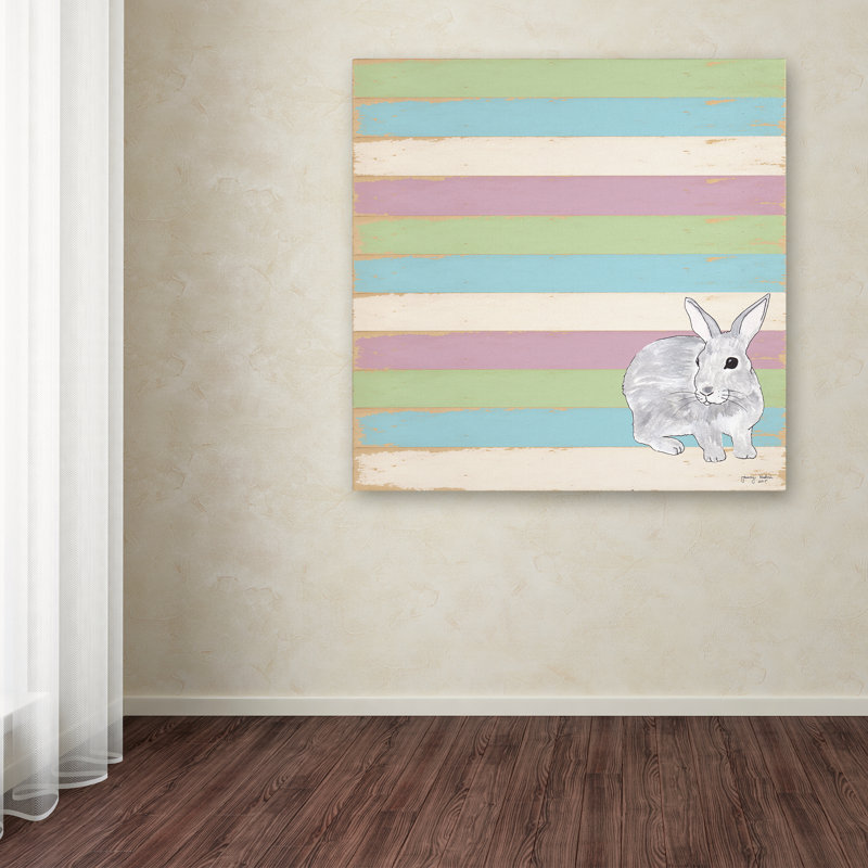 « lapin grey », art sur toile, H 14 po x l 14 po
