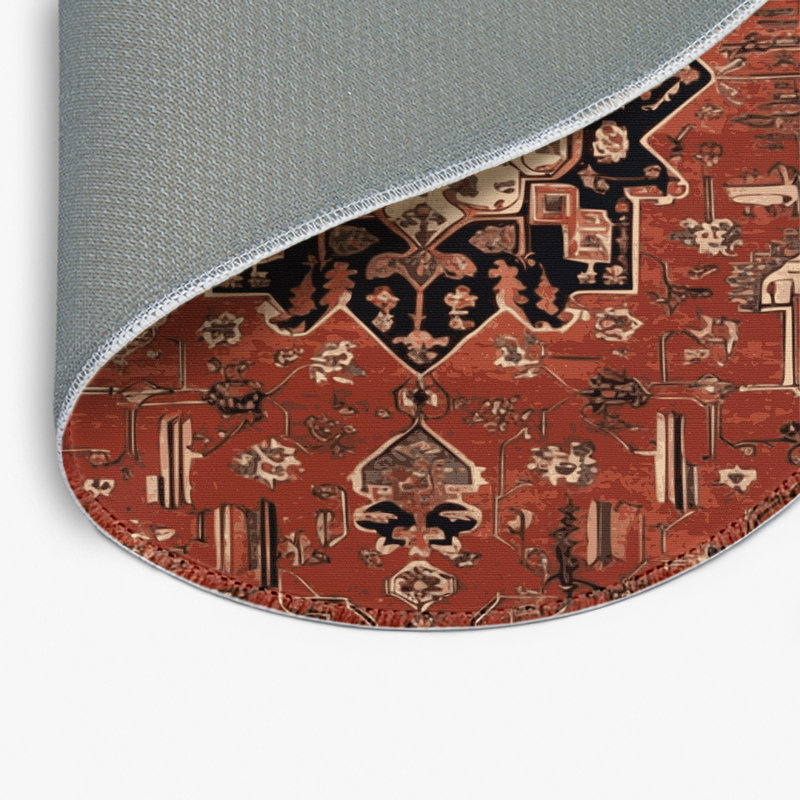 Tapis d'intérieur et d'extérieur brun Persian, Rond 5 pi