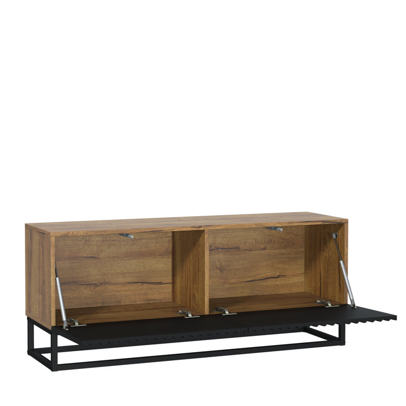 Alazay TV Stand for TVs up to 40", Oak/Black