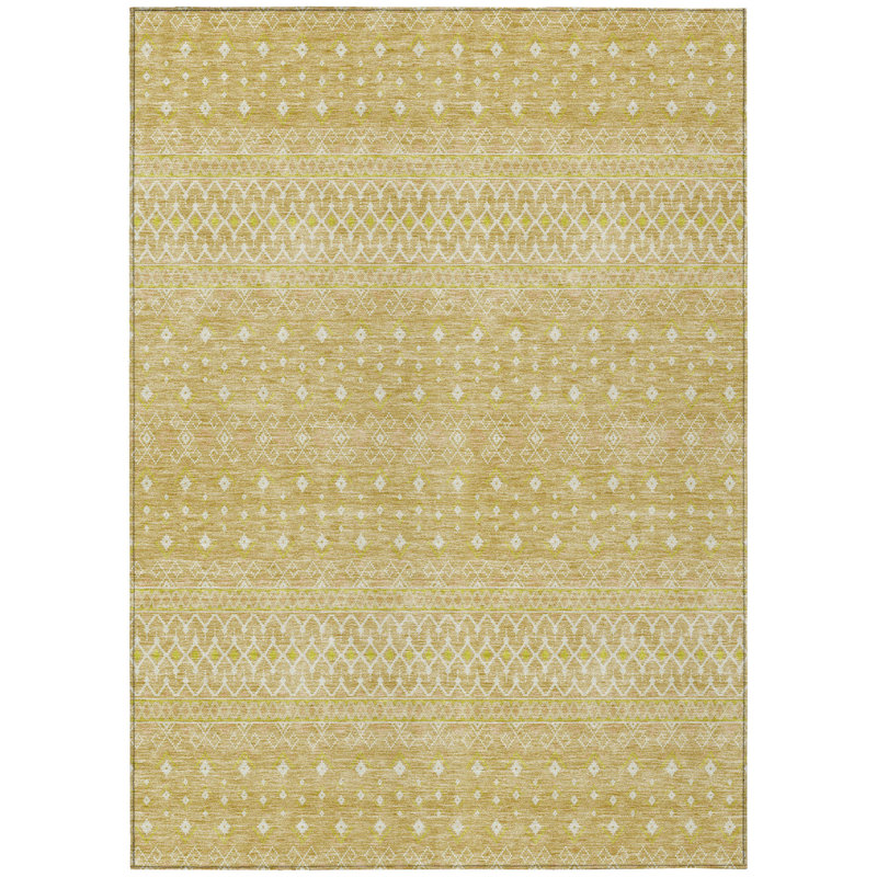 Tapis tribal lavable intérieur / extérieur ivoire 3 pi x 5 pi