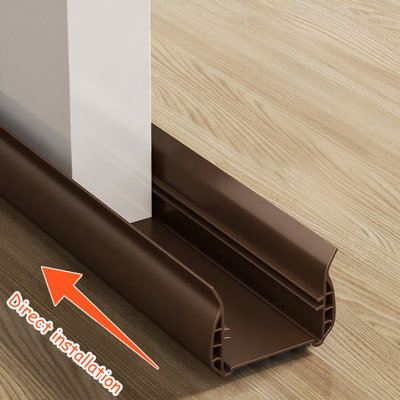 Draft Stopper for Bottom of Door, Premium Sweep/Weather Stripping Seal with Brush, Under Door Sweep for Exterior & Interior Doors, Blocks Cold Drafts and Reduces Noise (Gray)