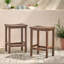 Tabouret de bar d'extérieur à hauteur de comptoir en bois d'acacia, ensemble de 2