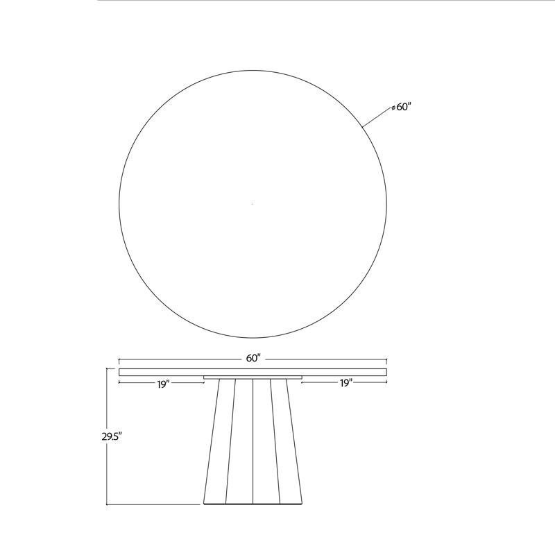 Kaia  Dining Table, Charcoal