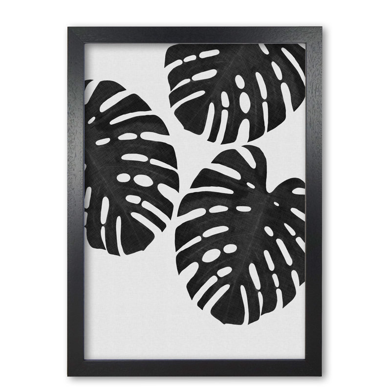 Monstera III - Print, 30 cm H x 21 cm W x 5 cm D, Black Grain Frame