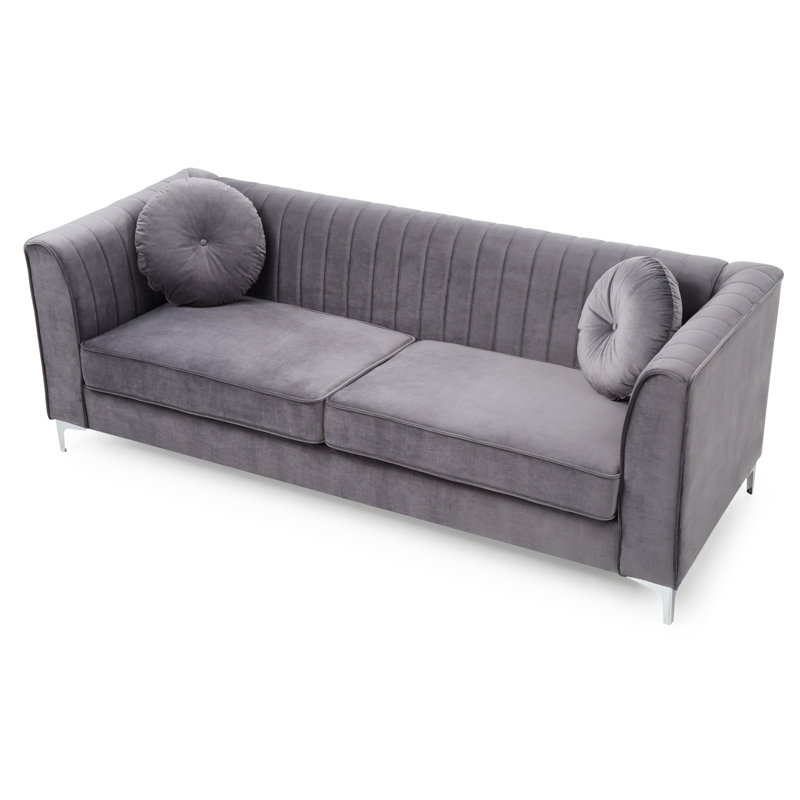 Delray 87in Sofa, Gray, Gray