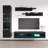 Liddell 85" Modern Floating Wall Mounted Entertainment Center with 16-Color LED Lighting, High Gloss Finish-1010761180