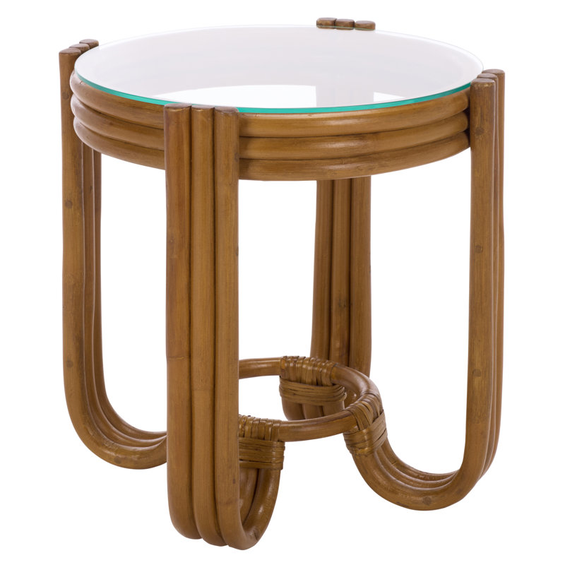 Table d'appoint ronde Bilian, Brun