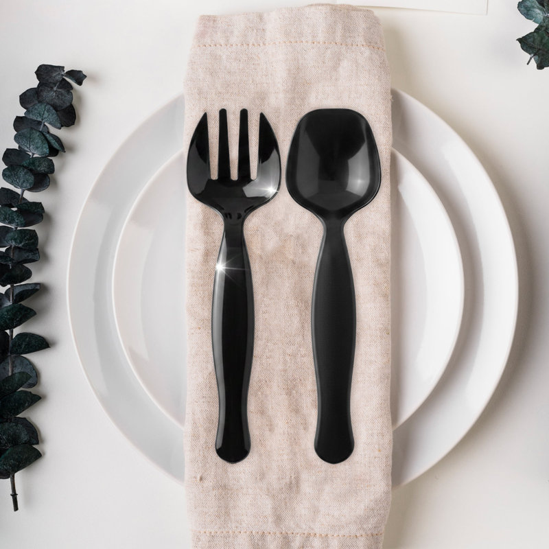 Black Plastic Serving Spoons - 144 Spoons