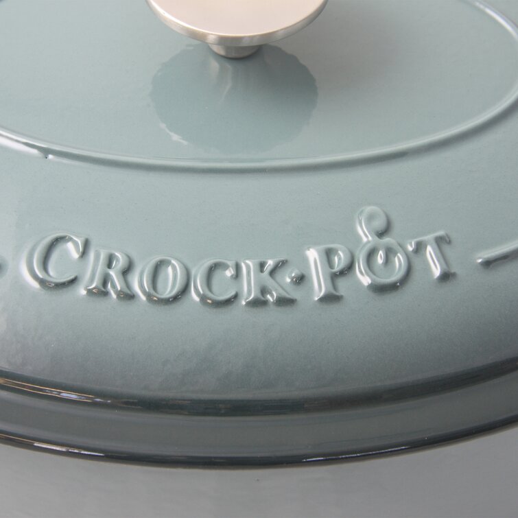 Crock Pot Artisan 7qt Round Dutch Oven with Lid, Slate Gray