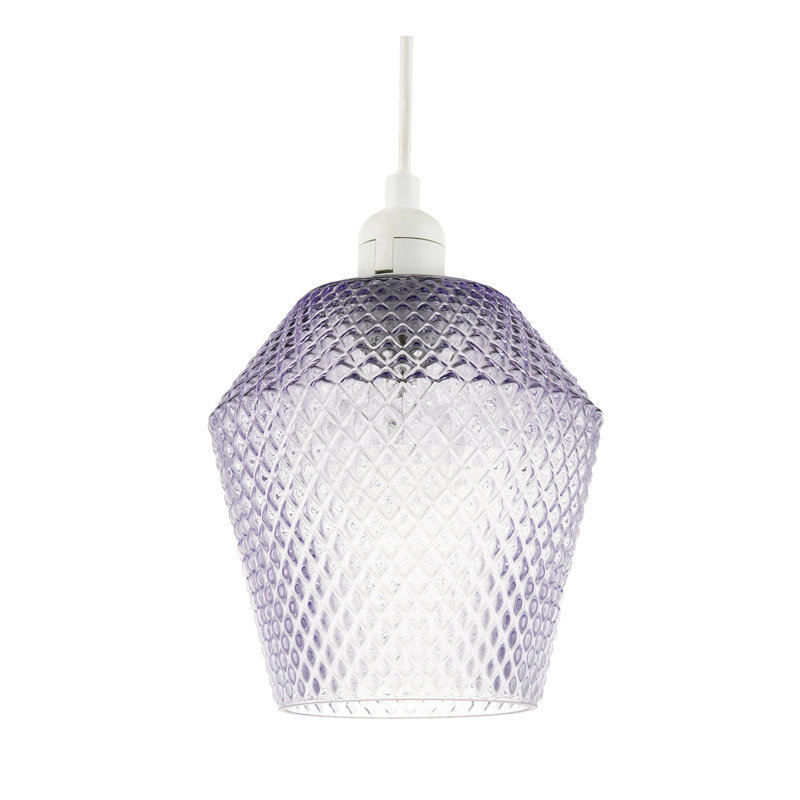 17cm H Glass Round Pendant Shade ( No Direct Attachment Method ), Purple