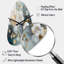 Horloge murale à motif floral irrégulier - Impressions florales bleues et dorées bleues-104238419