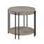 Table basse ronde contemporaine 3 pièces et 2 tables de bout avec tablette de rangement
