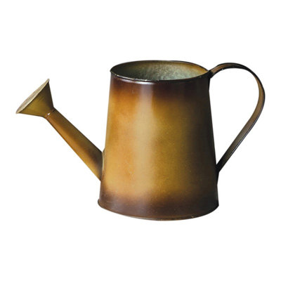  Rustic Farmhouse Metal Watering Can Decorative Tabletop Garden Accent Brown 10.75"L