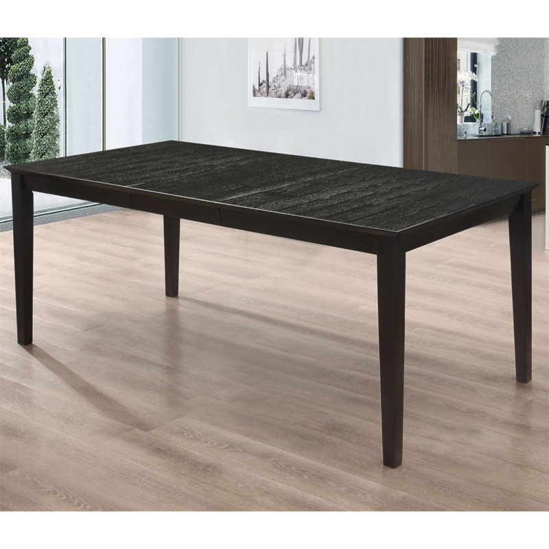 Alexander Black Rectangular Extension Leaf Dining Table