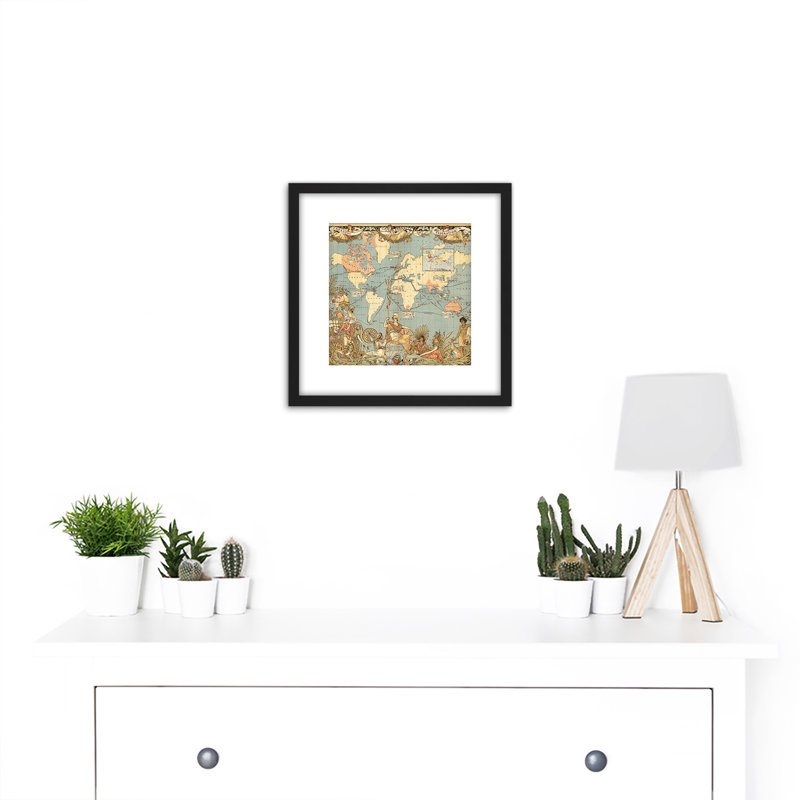 Map Colomb 1886 Extent British Empire - Single Picture Frame Print
