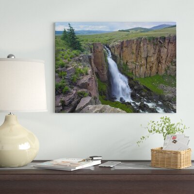 North Clear Creek Waterfall Cascading Down Cliff, Colorado' Photographic Print on Wrapped Canvas -  East Urban Home, 2F95C68C85A140B0B8FDB61EFF94BB56
