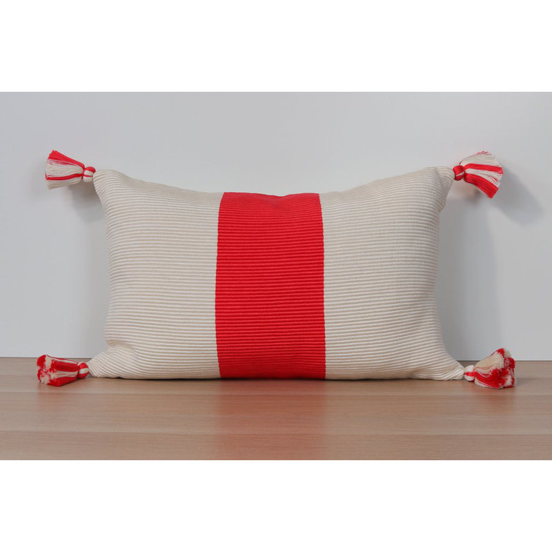 Laguna Rectangular Cotton Pillow Cover & Insert, Coral