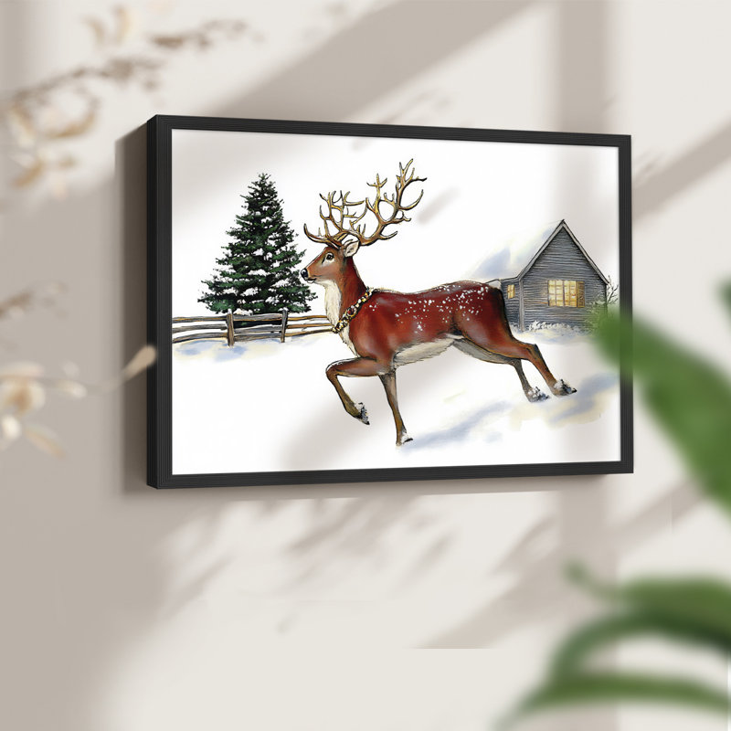 Art de Noël - DCCLXVI - Reproduction encadrée - Restickable, H 11 po x l 14 po, Noir, noir, noir, noir
