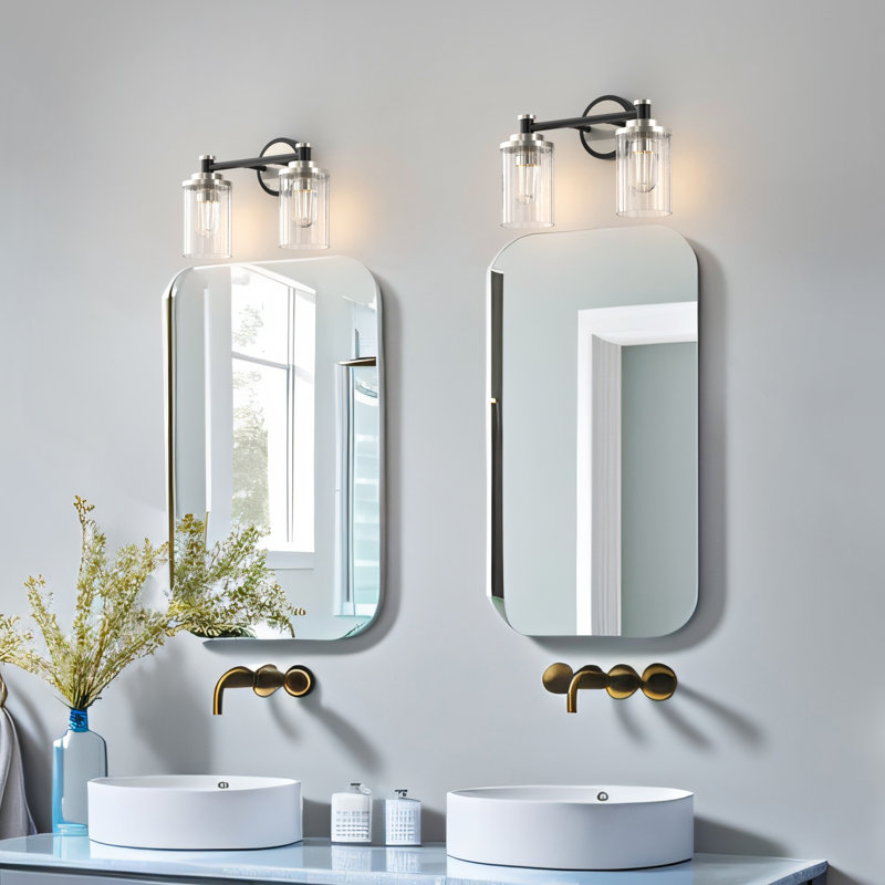 Éclairage pour meuble-lavabo à 2 lumières Sephira, Noir / nickel sable