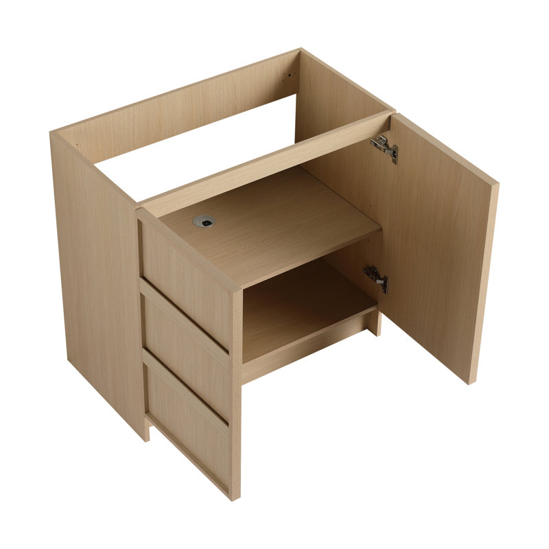 Spacieuse base de meuble-lavabo en chêne avec style moderne et rangement réglable pour la maison