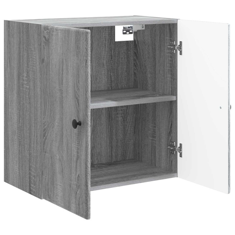  Wall-Mounted Cabinet Engineered Wood Storage Rectangular Garage Indoor, Grey Sonoma