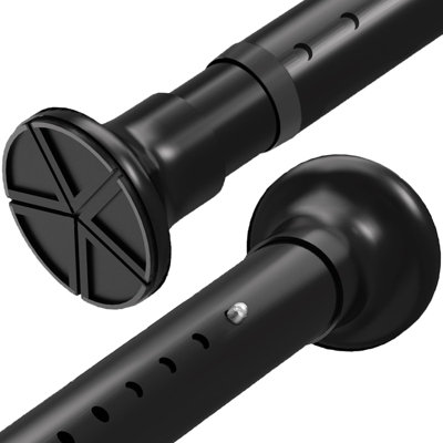 90cm Straight Shower Curtain Pole & Hook Set